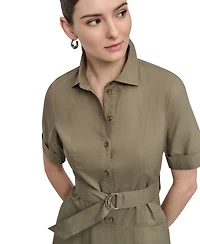 Dkny Jeans Women's Dropped Waist Button-Front Collared Dress - Kj5
