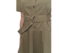 Dkny Jeans Women's Dropped Waist Button-Front Collared Dress - Kj5