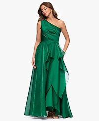 Xscape Women's Metallic Draped One-Shoulder Gown