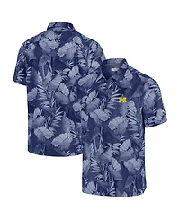 Tommy Bahama Men's Navy Michigan Wolverines Big Tall Coast Nuevo Fronds IslandZone Button-Up Shirt