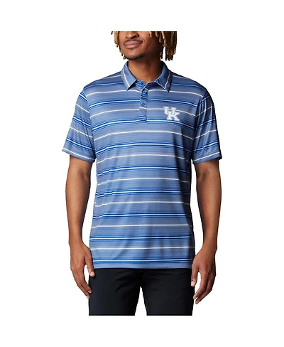 Columbia Men's Royal Kentucky Wildcats Pfg Super Terminal Tackle Omni-Shade Stripe Polo Shirt