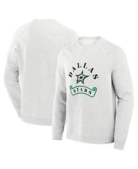 Fanatics Men's Heather Gray Dallas Stars Banner Fleece Raglan Pullover Sweatshirt