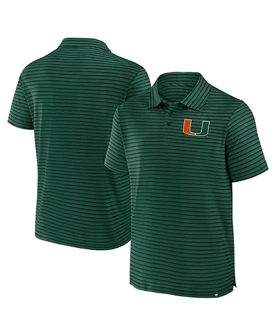 Fanatics Men's Green Miami Hurricanes Victory Calls Stripe Polo Shirt