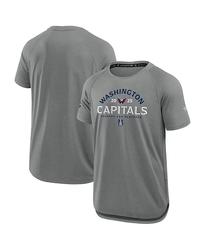 Fanatics Men's Heather Gray Washington Capitals 2025 Stanley Cup Playoffs Authentic Pro Rink Performance T-Shirt