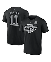 Fanatics Men's Anze Kopitar Black Los Angeles Kings Authentic Stack Name Number T-Shirt