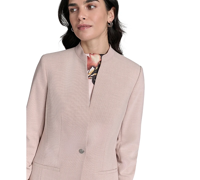 Calvin Klein Petite 3/4-Sleeve One-Button Blazer