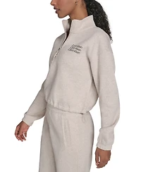 Calvin Klein Performance Women's Mini Triple Logo Fleece Half-Zip Pullover Sweatshirt