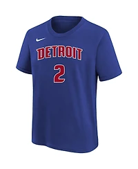 Nike Big Boys and Girls Cade Cunningham Blue Detroit Pistons Icon Name Number T-Shirt