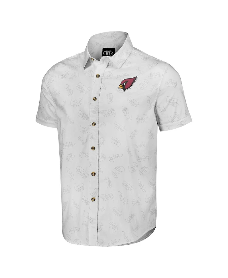 Fanatics Men's White Arizona Cardinals Woven Short Sleeve Button Up Shirt
