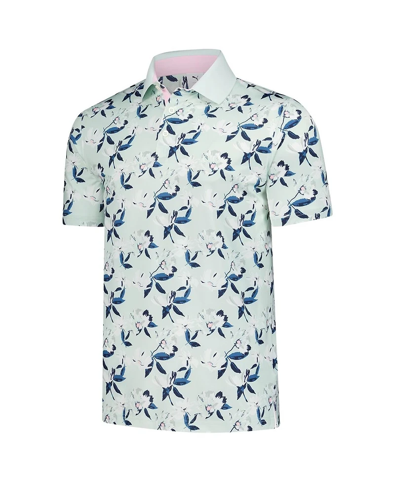 Puma Men's Mint Arnold Palmer Mattr Spring Florals Polo Shirt