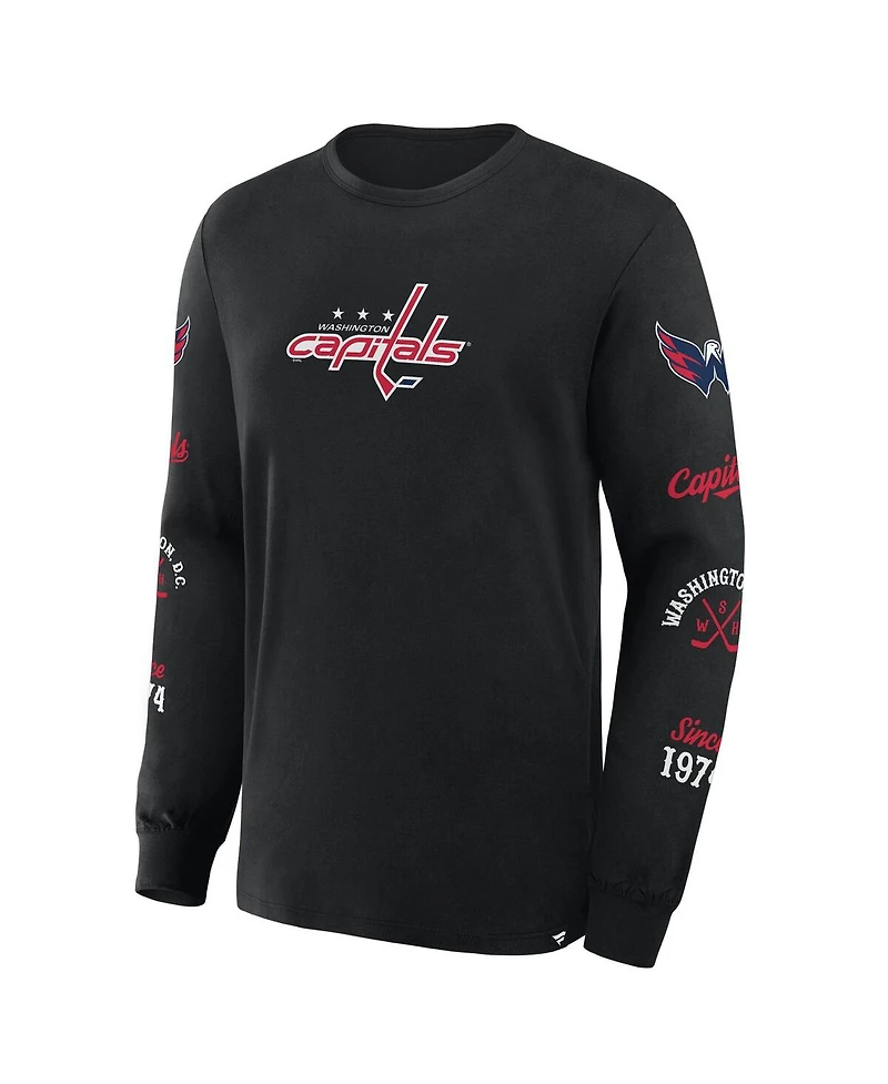 Fanatics Men's Black Washington Capitals Boxed Legacy Long Sleeve T-Shirt