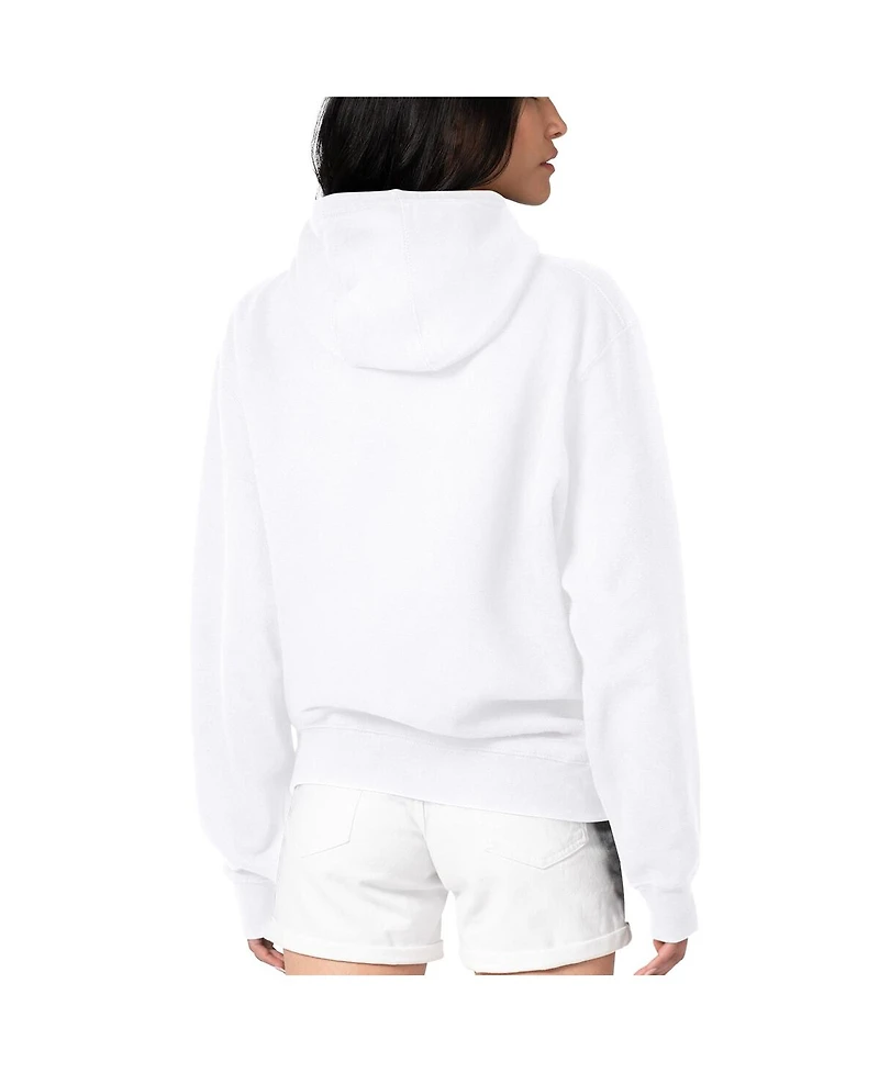 G-iii 4Her by Carl Banks Women's White Los Angeles Dodgers Flowers Graphic Pullover Hoodie