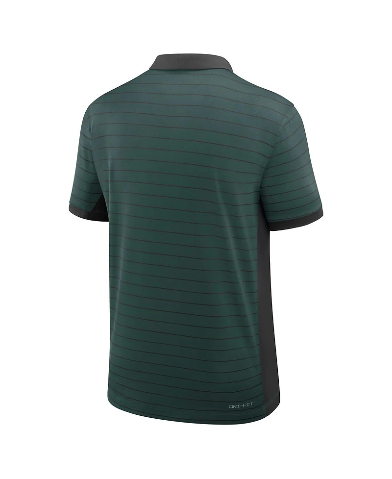 Nike Men's Green Michigan State Spartans 2025 Early Season Coaches Sideline Victory Stripe Performance Polo Shirt