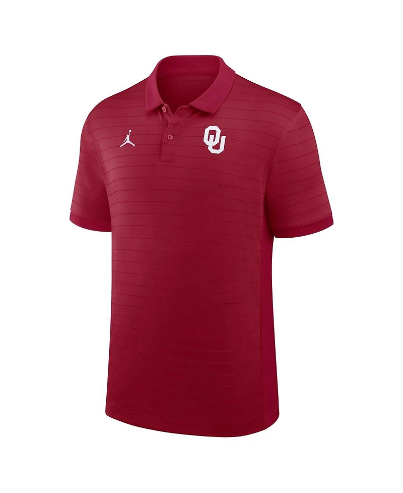 Jordan Men's Crimson Oklahoma Sooners 2025 Early Season Coaches Sideline Victory Stripe Performance Polo Shirt