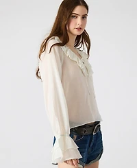 Steve Madden Women's Double-Ruffle Hampton Blouse