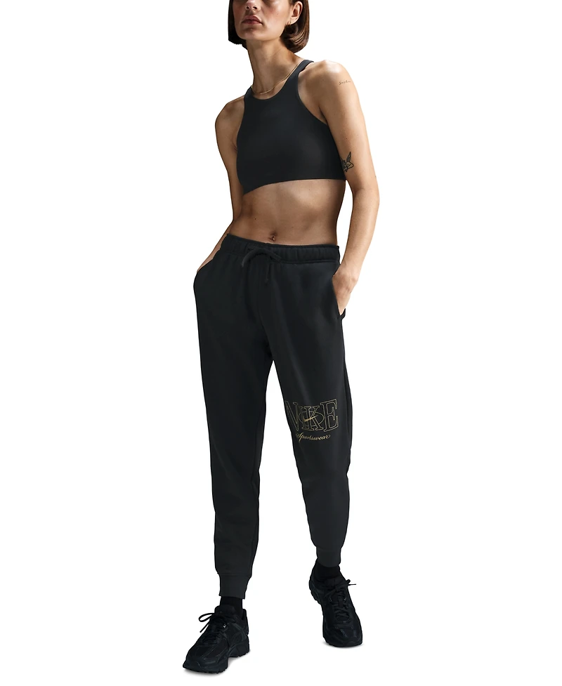 Nike Women's Mid-Rise Club Fleece Shine Joggers