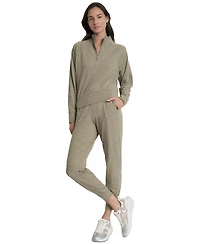 Dkny Sport Women's Space-Dyed Half-Zip Raglan-Sleeve Top