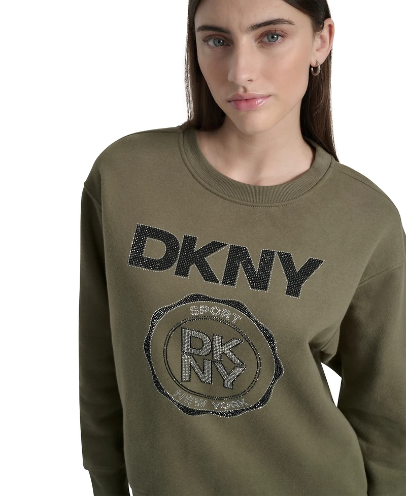Dkny Sport Women's Medallion-Logo Crewneck Sweatshirt