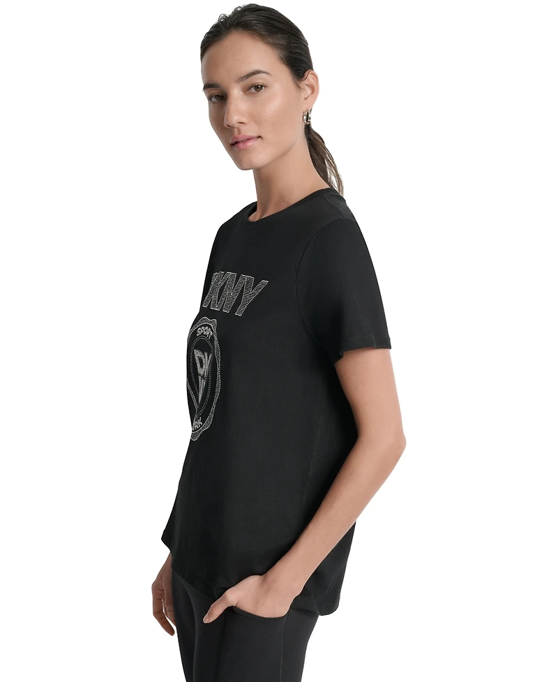 Dkny Sport Women's Medallion Logo Crewneck T-Shirt