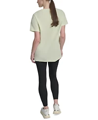 Dkny Sports Women's Rhinestone-Logo Drop-Shoulder T-Shirt