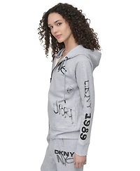 Dkny Sport Women's Graffiti Logo Full-Zip Hoodie