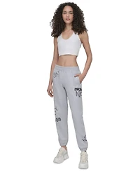 Dkny Sport Women's Graffiti Logo Cotton-Blend Joggers