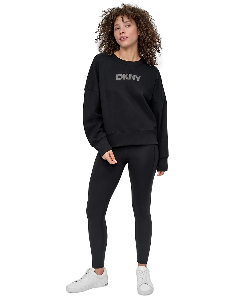 Dkny Sport Women's Mini Stud Logo Crew Neck Sweatshirt