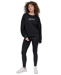 Dkny Sport Women's Mini Stud Logo Crew Neck Sweatshirt