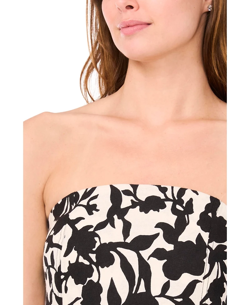 Msk Women's Strapless Straight-Leg Jumpsuit