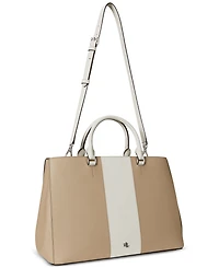 Lauren Ralph Lauren Two-Tone Leather Large Hanna Satchel