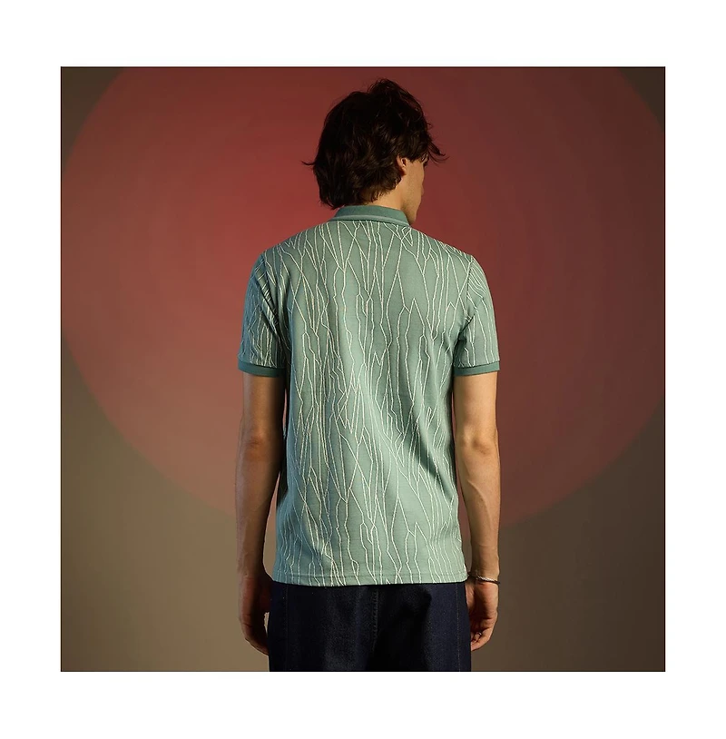 Campus Sutra Men's Sea Green Crevice-Lined T-Shirt