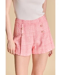 endless rose Women's High Waist Tweed Shorts