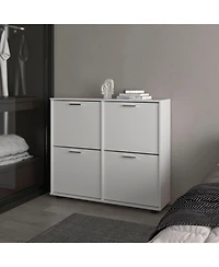Nutrioso Tilt-Out Shoe Storage Cabinet with Multiple Compartments and Modern Desig, White