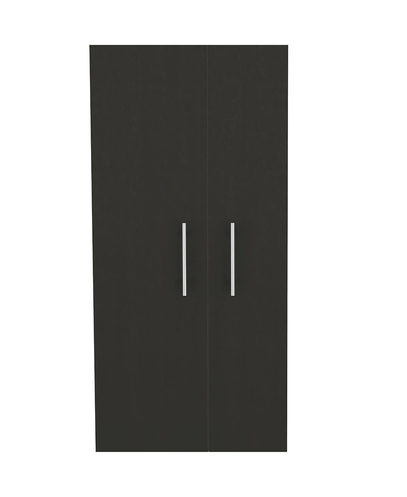Bacoa Cleaning Cabinet, Five Shelves and Broom Hangers, Light Gray / White