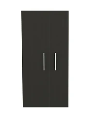 Bacoa Cleaning Cabinet, Five Shelves and Broom Hangers, Light Gray / White
