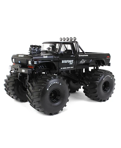 Greenlight 1/18 1974 Ford F-250 Ranger Xlt Monster Truck, Bigfoot #1, Black Bandit, 66 inch Tires