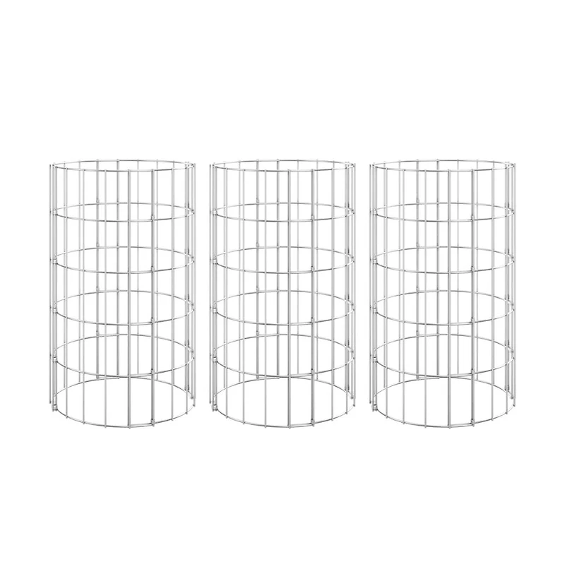 Circular Gabion Raised Beds 3 pcs Galvanized Steel 11.8"x19.7"