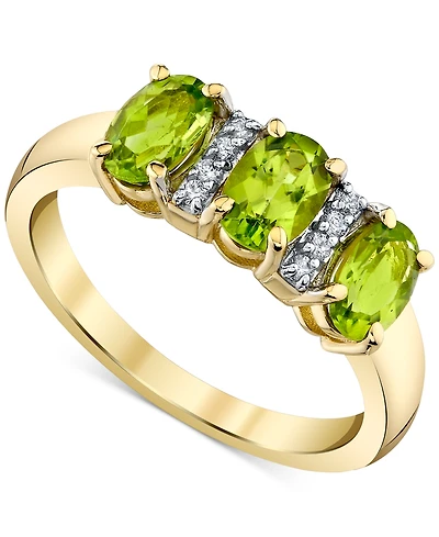 Macy's Peridot (1-5/8 ct. t.w.) & Diamond Accent Ring in 10k Yellow Gold