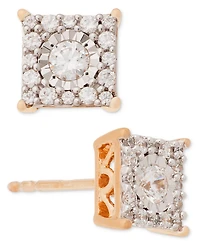 Diamond Cluster Stud Earrings (1/3 ct. t.w.) 14k White Gold, Yellow Gold and Rose