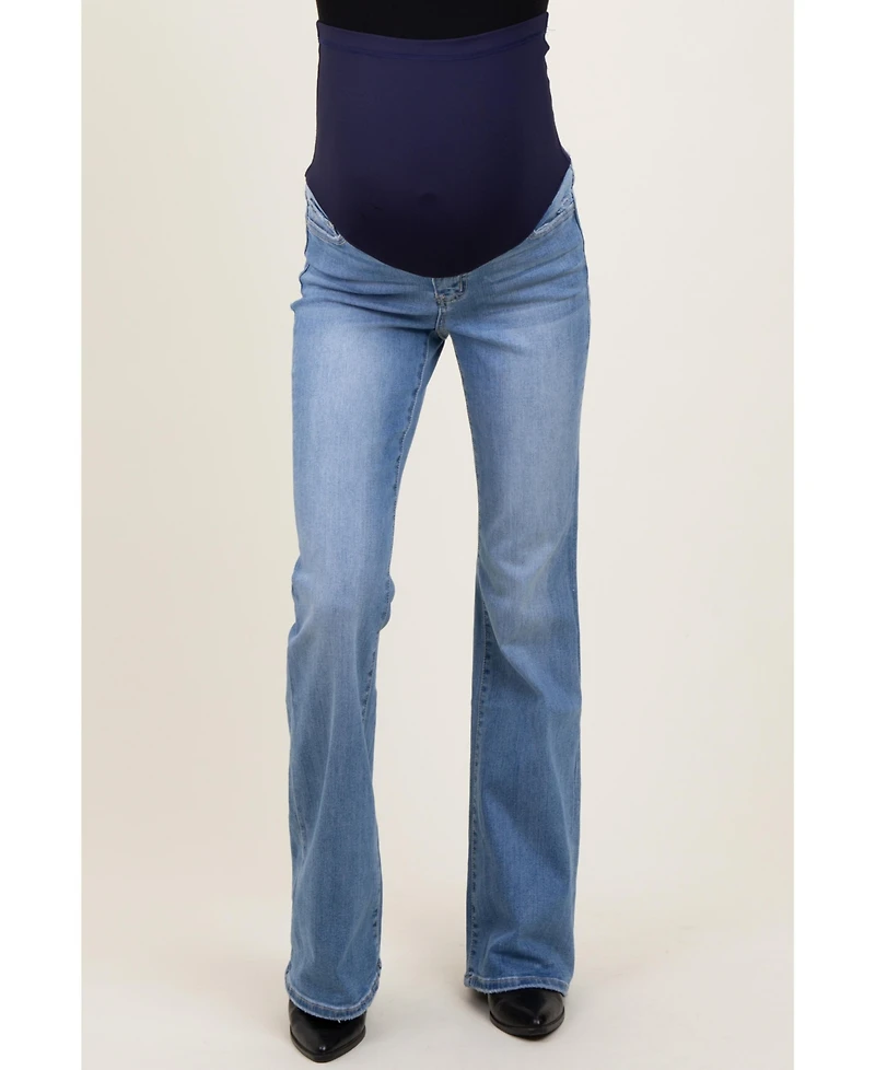 Pinkblush Maternity Light Blue Vintage Wash Flare Jeans