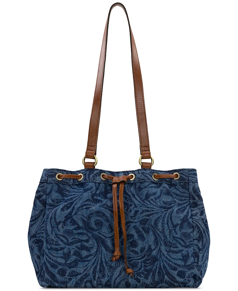 Patricia Nash Mouliana Small Denim Drawstring Satchel