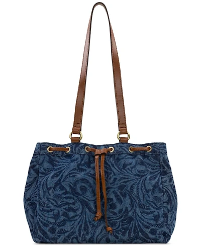 Patricia Nash Mouliana Small Denim Drawstring Satchel