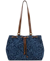 Patricia Nash Mouliana Small Denim Drawstring Satchel