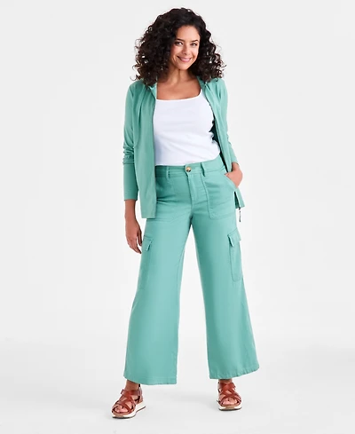Style & Co Women's Mid Rise Wide-Leg Cargo Pants, Macy's Exclusive