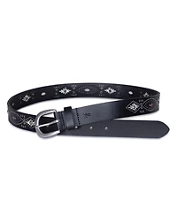 Frye Women's Embroidery Perf Rivets Belt