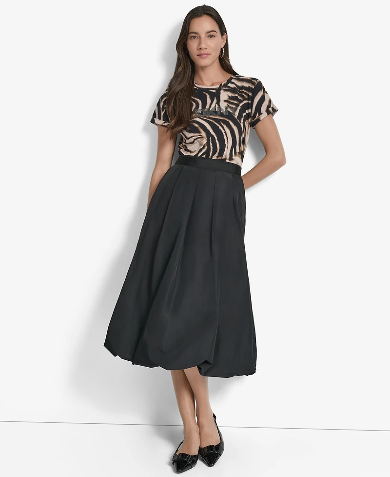 Dkny Women's Bubble-Hem A-Line Midi Skirt