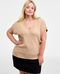 On 34th Trendy Plus V-Neck Sweater Vest, Macy's Exclusive
