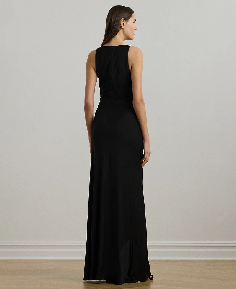 Lauren Ralph Women's Ring-Trim Jersey Cowlneck Gown