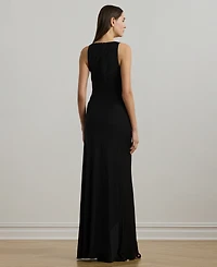 Lauren Ralph Women's Ring-Trim Jersey Cowlneck Gown