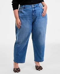 On 34th Trendy Plus High-Rise Cropped Barrel-Leg Jeans, Macy's Exclusive